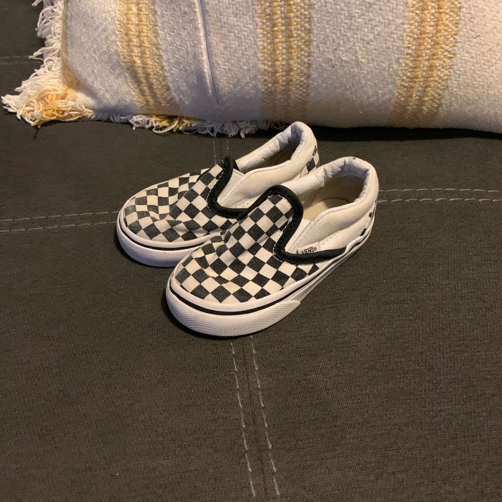 Vans checkered slip ons toddler size 5.5